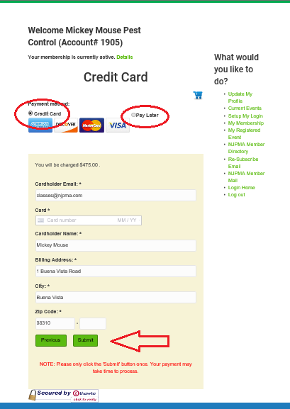 credit card payment - pay later credit card payment - pay later