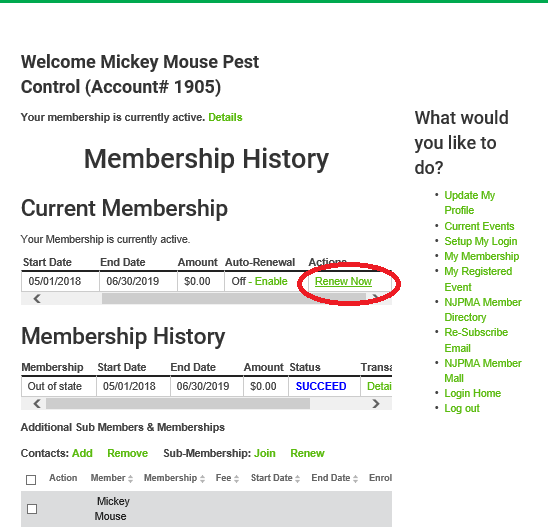 membership history membership history