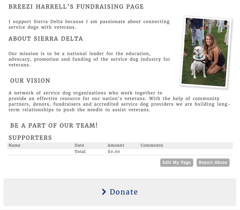 Fundraising Page