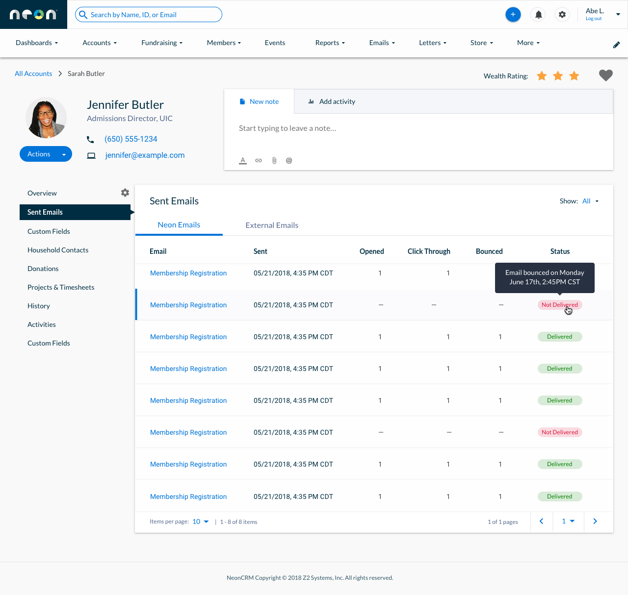 Account Detail Table - Preview Table Copy